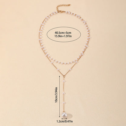 Pearl Double Layer Twin Pearl Necklace
