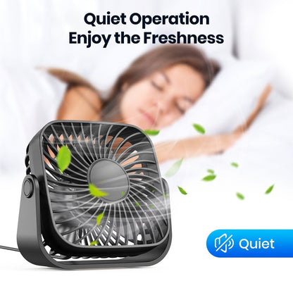 TOPK USB Desk Fan [2Pack] Small Mini Personal Cooling Fan for Office Home Table