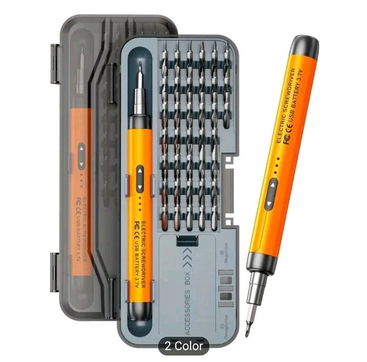 46-in-1 Small Precision Electric Screwdriver, Silent, Durable,  Orange
