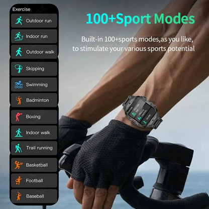 2024 Rugged Military Smart Watch Men Outdoor Watches Lp68 Waterproof 2.01" Al Vo