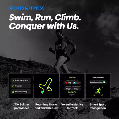 New  Stratos 2 Ultra GPS Smart Watch Built-In Compass Barometric Altimeter Dual-