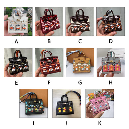 Mini Keychain Wallet Cute Leather Lipstick Bag Ladies Car Bag Charm for AirPods