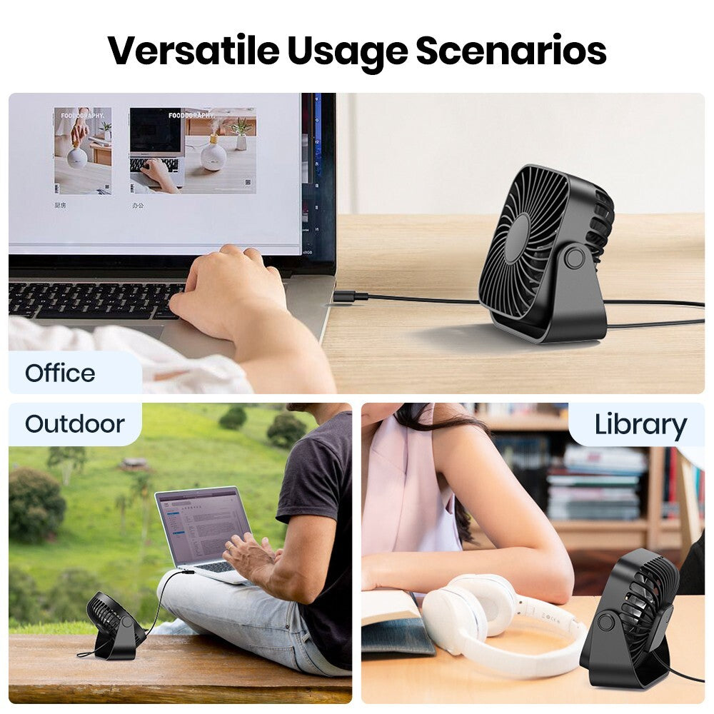 TOPK USB Desk Fan [2Pack] Small Mini Personal Cooling Fan for Office Home Table