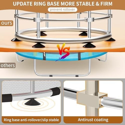Trampoline for Kids, Update T-handrail Adjustable Baby Toddler Trampoline with