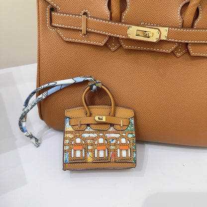 Mini Keychain Wallet Cute Leather Lipstick Bag Ladies Car Bag Charm for AirPods