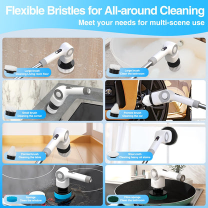 Angle Adjustable Spin Scrubber Cordless Cleaning Brush with 3 Speeds Cordless...