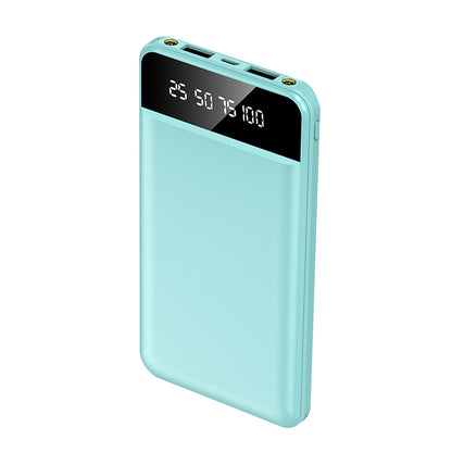 10000mAh Power Bank Dual USB Slim External Battery Pack Charger with LCD Display