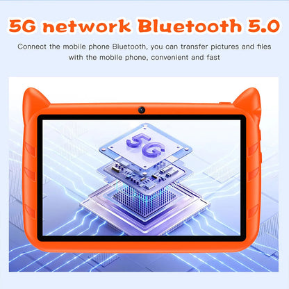 Kid Tablet Android 13, 4GB RAM 1TB Expand,5G WiFi,Dual Camera, Children's Gift