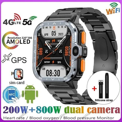 4G Android Smart Watch 2G 16G/64G ROM GPS SIM Card WiFi Dual Camera Smartwatch