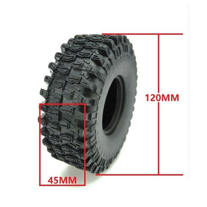 4PCS 1.9 Inch 108/120MM RC Crawler Tires For 1/10 SCX10 90046 D90 RC4WD TRX-4
