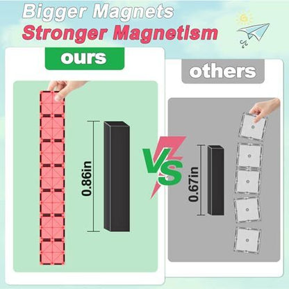 IGIVI Magnetic Tiles Kids Toys, STEM Building Blocks - GREAT GIFT