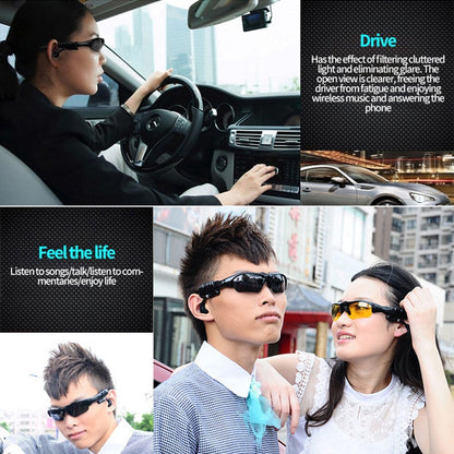 Wireless Bluetooth Glasses Music Headset Audio Hands-free Calls Smart Sunglasses