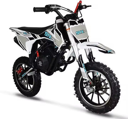 SYX MOTO 58cc Dirt Bike for Kids 4-Stroke Gas Powered Mini Pit Bike- BLUE