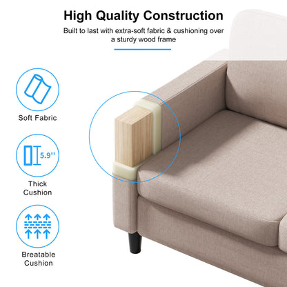 Small Sectional Sofa with Storage Ottoman,3 Seater L Shaped Sofa for Living Room