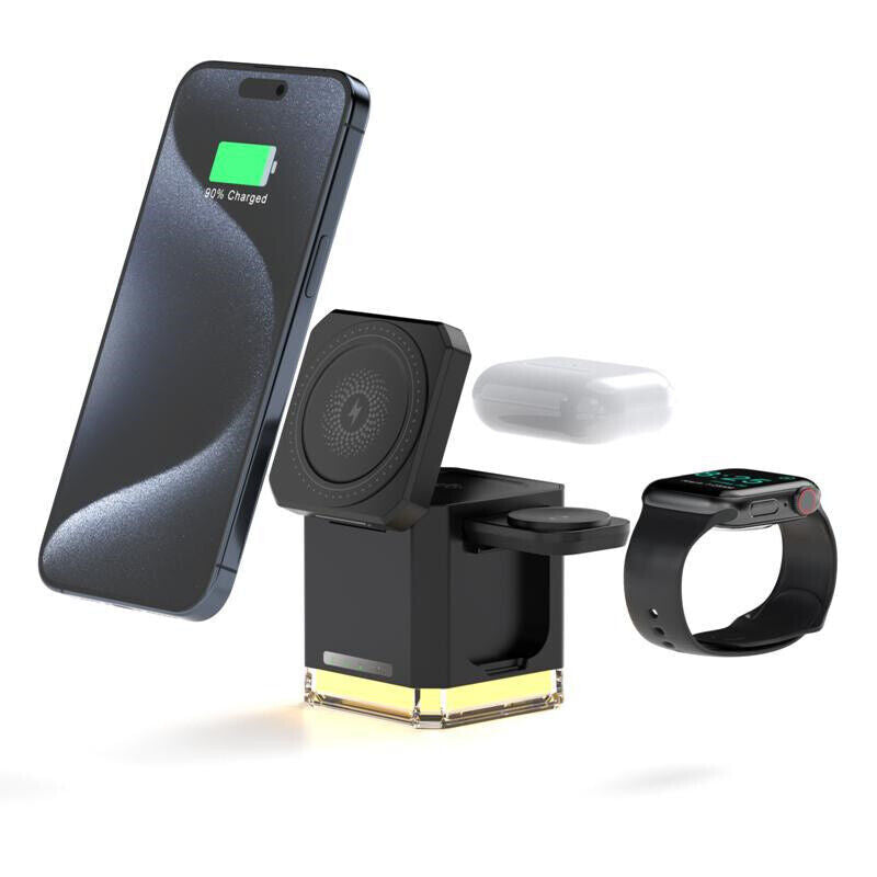 Desktop Cell Phone Holder Foldable Vertical Magnetic 15W Wireless Charger