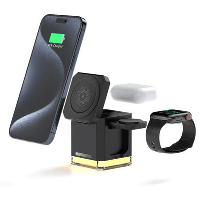 Desktop Cell Phone Holder Foldable Vertical Magnetic 15W Wireless Charger