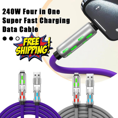 4-in-1 240W USB-C Cable, USB C Cable 1.2m, Multi USB Charging Data Cables HOT!