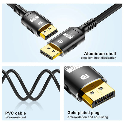 Displayport to Display Port Cable DP Male to Male Cord 4K HD w/ Latches 6ft/10ft