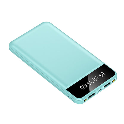 10000mAh Power Bank Dual USB Slim External Battery Pack Charger with LCD Display