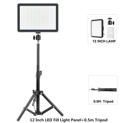 8/12 Inch LED Photography Video Light Panel Lighting Photo Studio Lamp Kit