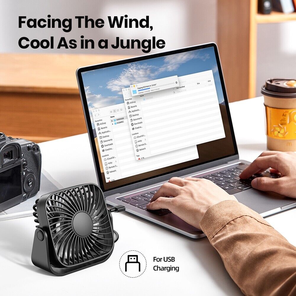 TOPK USB Desk Fan [2Pack] Small Mini Personal Cooling Fan for Office Home Table