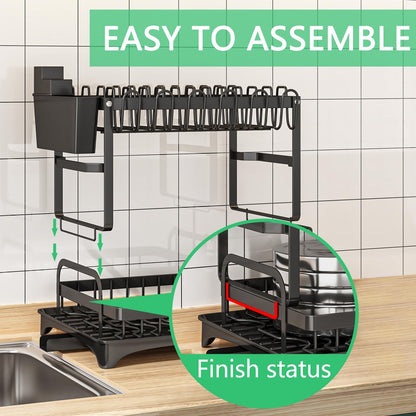 Dish Drying Rack, Multifunctional Dish Rack, Rustproof Kitchen Dish Drying Ra...