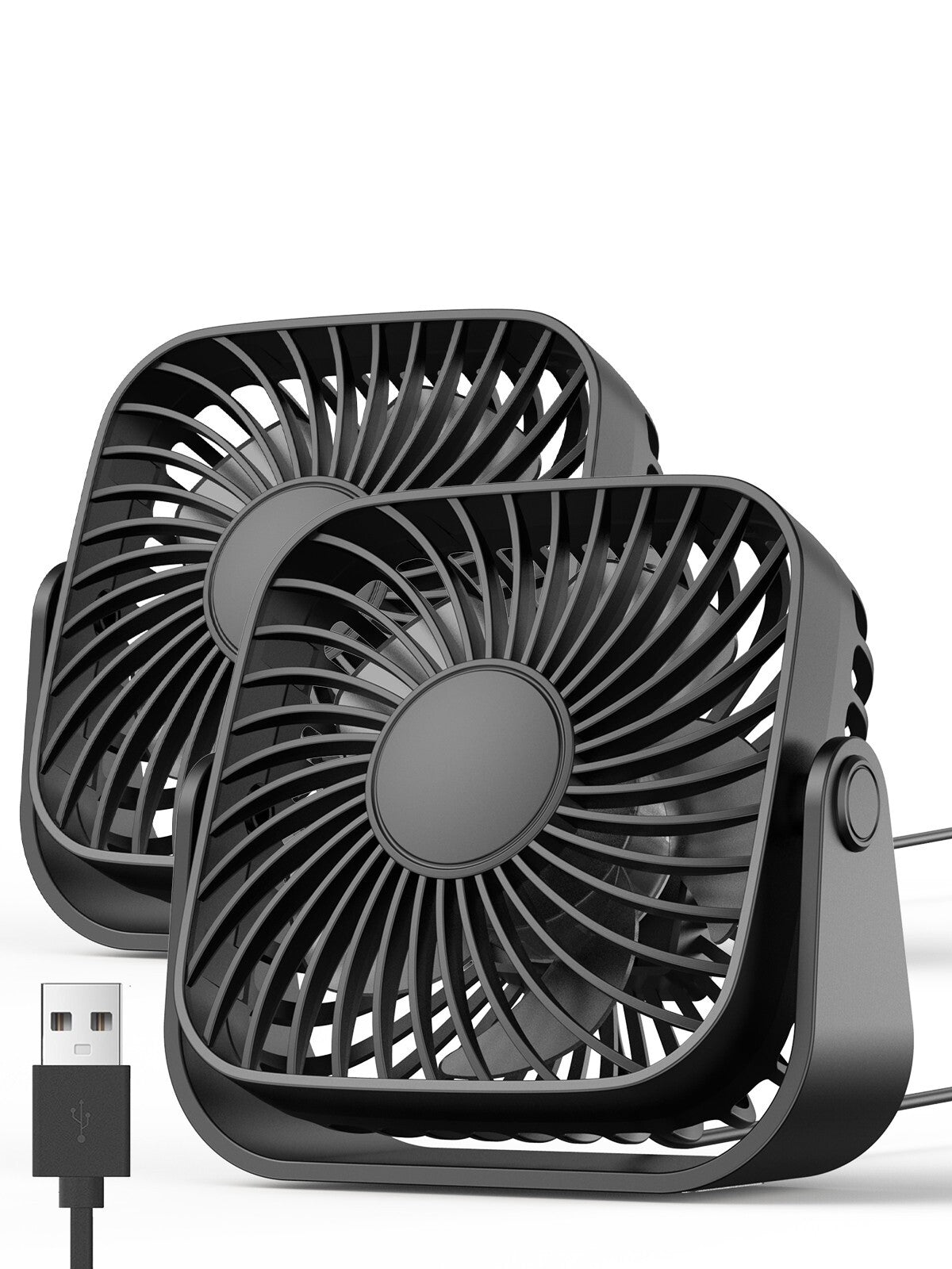 TOPK USB Desk Fan [2Pack] Small Mini Personal Cooling Fan for Office Home Table