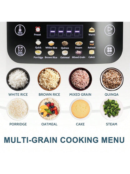 2.1Qt Rice Cooker 12-In-1 Electric Rice Cooker 6-Cup(Uncooked)/12-Cup(Cooked)