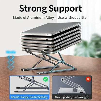 Adjustable Laptop Stand Aluminum For Tablet Notebook Table Cooling Pad Foldable