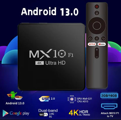 tv box decoder 2024 4k android 13 mx10 f1 digital wholesale