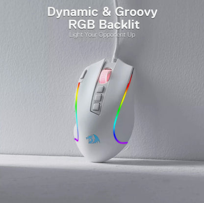 Redragon M612 Predator RGB Gaming Mouse, 8000 DPI Wired Optical, 11