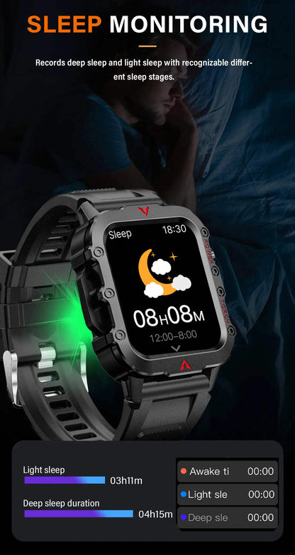 LAXASFIT Men's Smart Sports Watch – 1.71" HD Display, Bluetooth Calling, Blood O