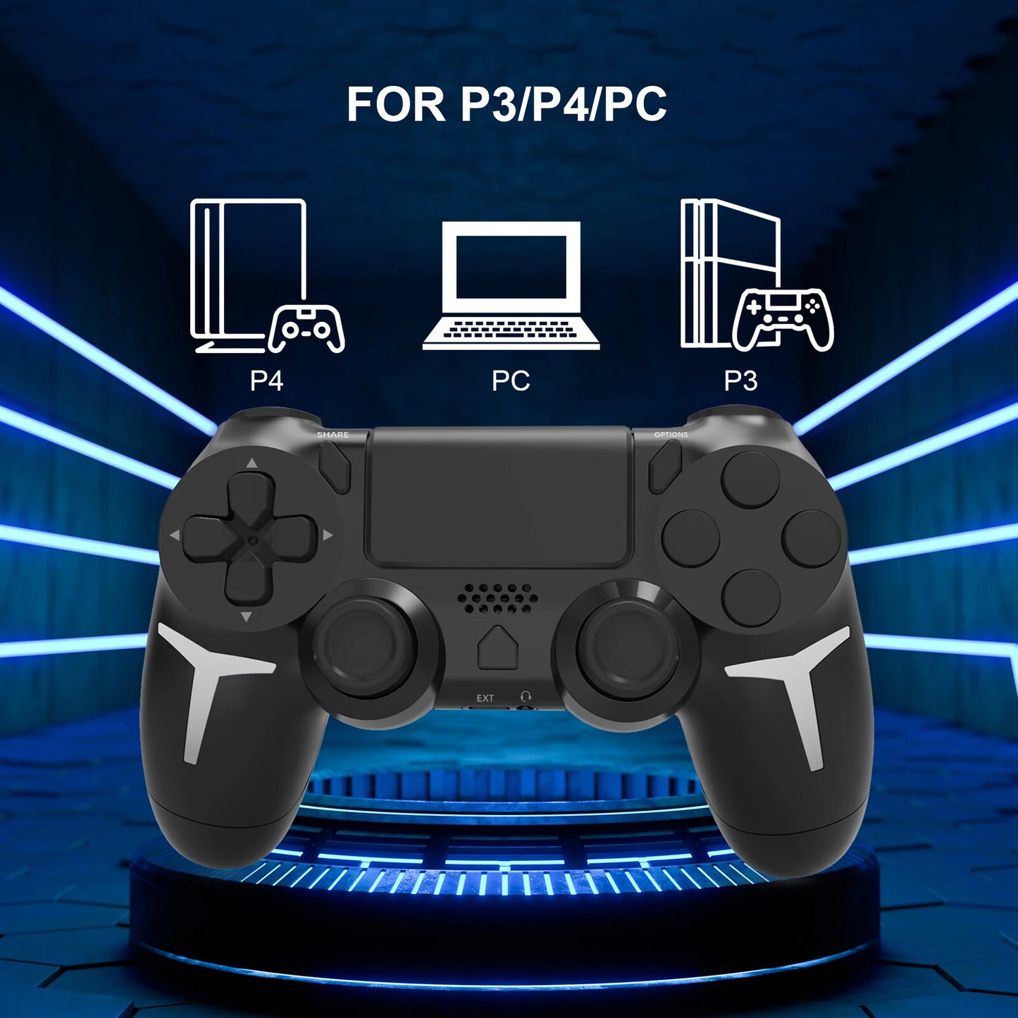 Wireless Gamepad Bluetooth Controller 6-Axis Gyroscope Dual  with Touch Pad