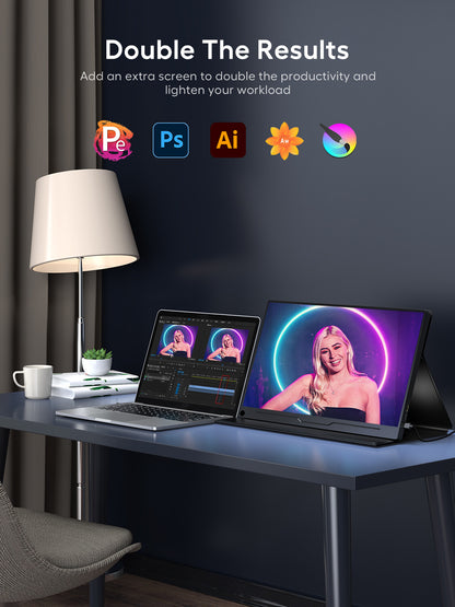 UPERFECT Portable Monitor 18.5 Inch 120HZ with Black Equalizer FPS/RTS,100% sRGB