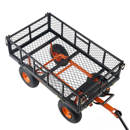 Garden Dump Cart Heavy-duty Metal Yard Carts and Wagons 400 lbs Loading