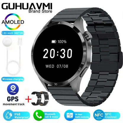 Fitness Tracker NFC Smartwatch Waterproof GPS Heart Rate Bluetooth Call Android