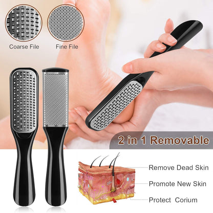 Pedicure Kit Set 23 in 1 Stainless Steel Foot Rasp Peel Callus Dead Skin Remover