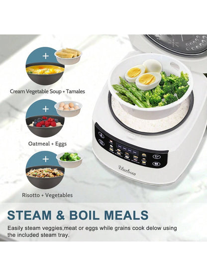 2.1Qt Rice Cooker 12-In-1 Electric Rice Cooker 6-Cup(Uncooked)/12-Cup(Cooked)