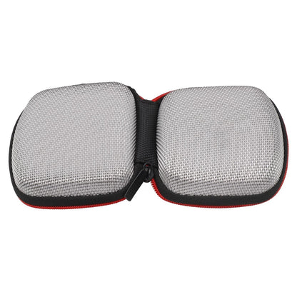 Portable Square Earphone Case Box with Mesh Pocket Headset Storage Black
