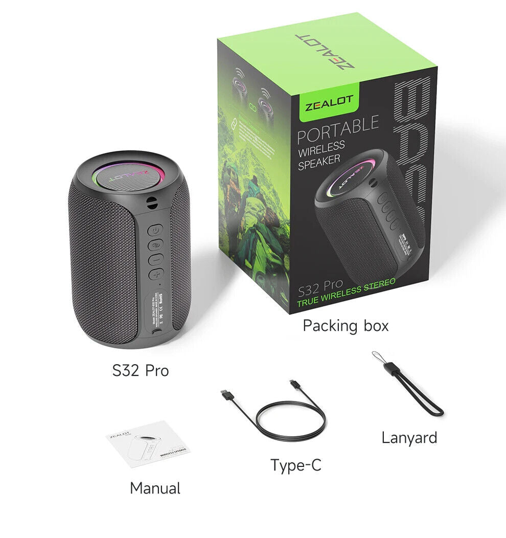 Powerful Bluetooth Speaker, Bass Wireless,LED Light, Outdoor Speakers, Subwoofer