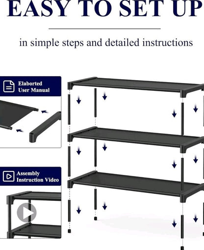 Kitsure Shoe Rack - Premium Non-Woven Shoe Rack Shelf, Shoe Organizer for Closet