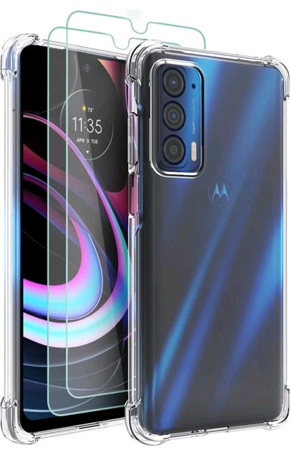 For Motorola Edge 2021 Case Phone Cover + Glass