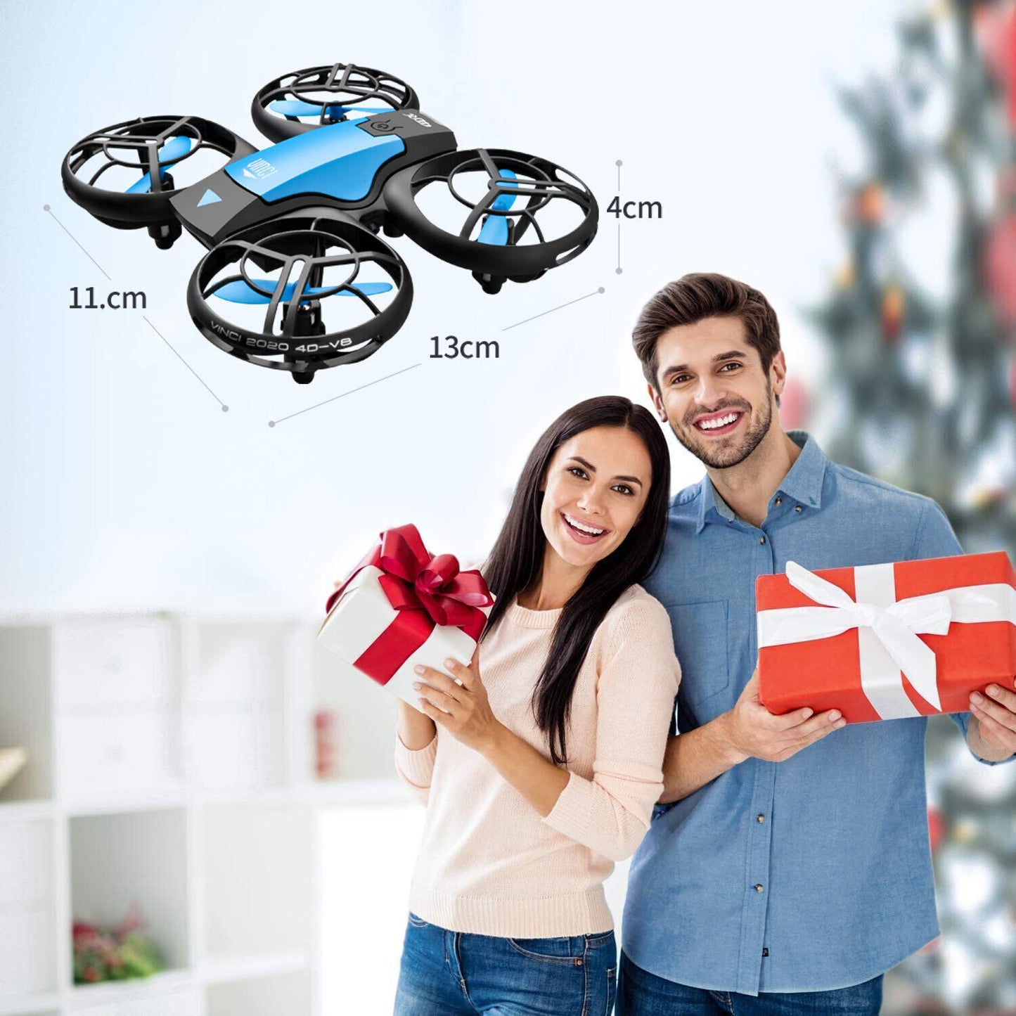 4DRC V8 Mini WIFI FPV Drone 4K HD Camera Quadcopter Gesture Sensing APP Control