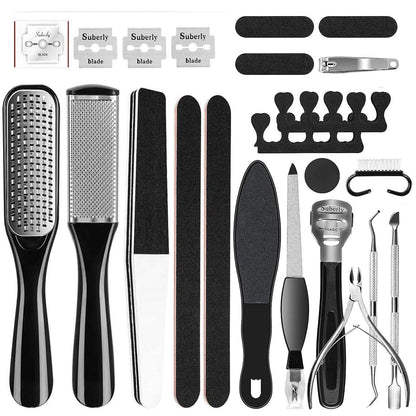Pedicure Kit Set 23 in 1 Stainless Steel Foot Rasp Peel Callus Dead Skin Remover