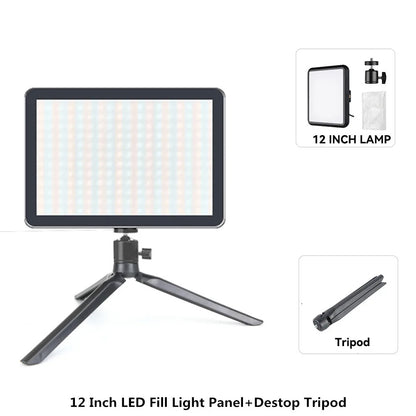 8/12 Inch LED Photography Video Light Panel Lighting Photo Studio Lamp Kit