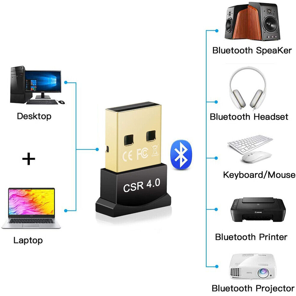 Bluetooth CSR 4.0 Nano USB Adapter Dongle For PC Laptop Mouse Keyboard Printers