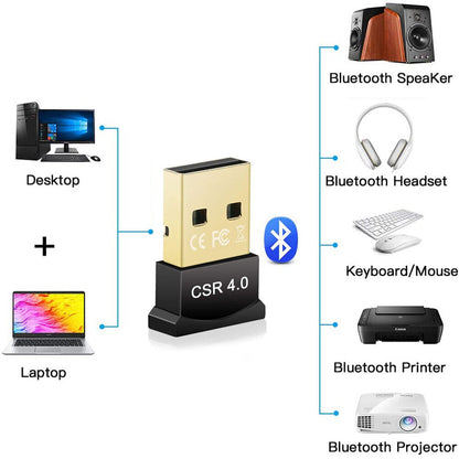 Bluetooth CSR 4.0 Nano USB Adapter Dongle For PC Laptop Mouse Keyboard Printers