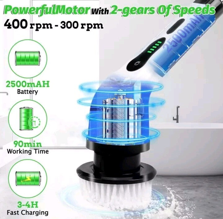 9IN1 Electric Spin Scrubber Cordless Power Cleaning Brush Rechargeable Cleaner