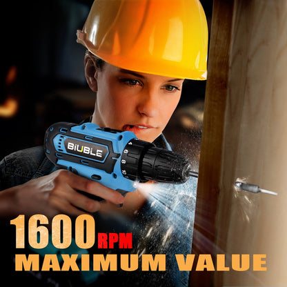 2 Battery 21V Cordless Drill Combi Driver High Power Electric Screwdriver Set UK