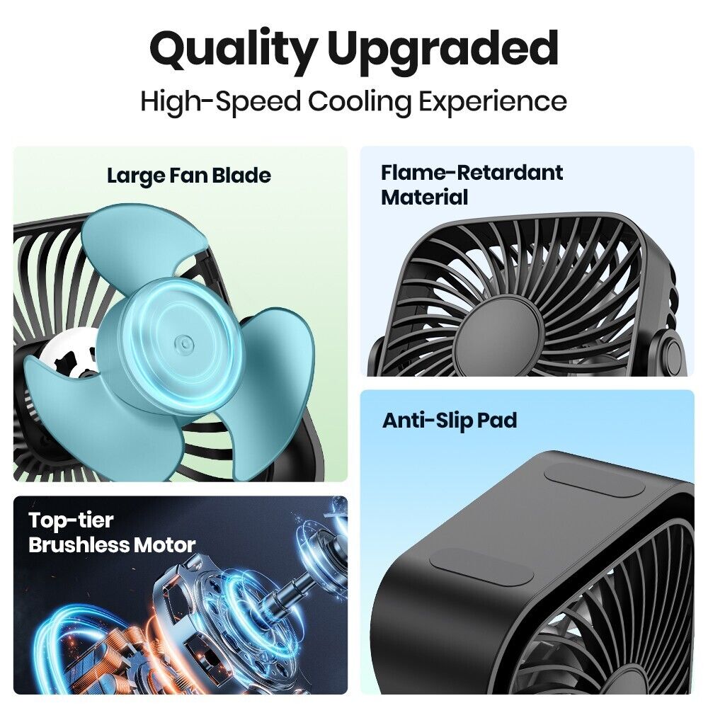 TOPK USB Desk Fan [2Pack] Small Mini Personal Cooling Fan for Office Home Table